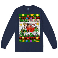 Navy Small Town Christmas Long Sleeve Tee - Artiststas