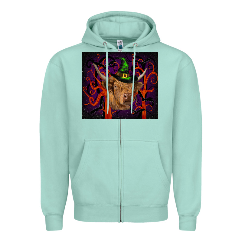 Halloween Glitter Highland Cow Tumbler Zipper Hoodie by RanaPortraitStore | Teevron