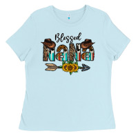 Baby Blue blessed nana Ladies Tee - CowhideDigitalArt
