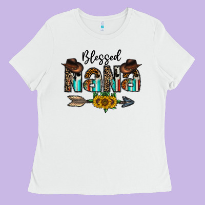 Blessed Nana Ladies Tee Designed By Cowhidedigitalart