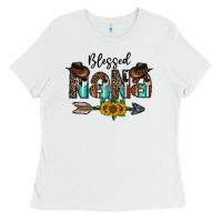 White blessed nana Ladies Tee - CowhideDigitalArt