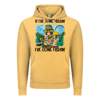 Vintage Mustard if i've gone missin' i've gone fishin' Vintage Hoodie - BarkalooDesign
