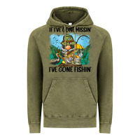 Vintage Olive if i've gone missin' i've gone fishin' Vintage Hoodie - BarkalooDesign