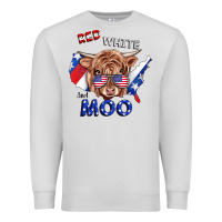 Dove Grey Red White And Moo Cow Premium Sweatshirt - RanaPortraitStore