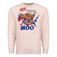 Pale Pink Red White And Moo Cow Premium Sweatshirt - RanaPortraitStore