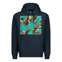 Navy cheetah cowhide tumbler Premium Hoodie - BarkalooDesign