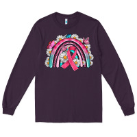 Plum Breast Cancer Rainbow Long Sleeve Tee - Artiststas