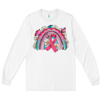 White Breast Cancer Rainbow Long Sleeve Tee - Artiststas
