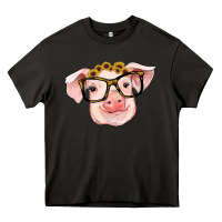 Asphalt sunflowers with pig Heavy Core Tee - RanaPortraitStore