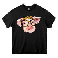 Black sunflowers with pig Heavy Core Tee - RanaPortraitStore
