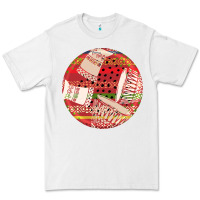 White african fabric pattern round earrings 2 Premium Tee - BundleAndBundleShop