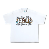 White His Love is Strong Jesus His Grace is Free Urban Heavy Tee - CowhideDigitalArt