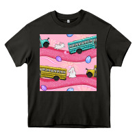 Asphalt Easter School Bus Seamless Pattern Heavy Core Tee - BundleAndBundleShop