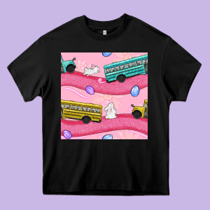Easter School Bus Seamless Pattern Heavy Core Tee Designed By Bundleandbundleshop