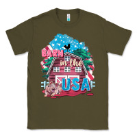 Army Green Barn in the USA Classic Tee - FaDigitalArtStudio