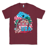 Burgundy Barn in the USA Classic Tee - FaDigitalArtStudio