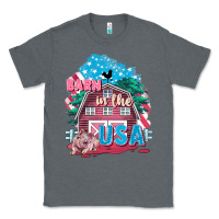 Charcoal Heather Barn in the USA Classic Tee - FaDigitalArtStudio