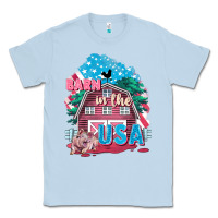 Dusty Blue Barn in the USA Classic Tee - FaDigitalArtStudio