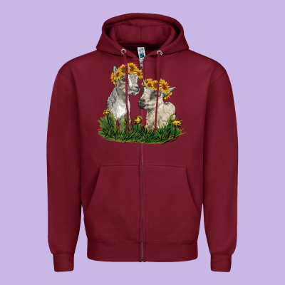 Baby Goats Zipper Hoodie Designed By Ranaportraitstore
