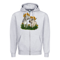 Heather Grey baby goats Zipper Hoodie - RanaPortraitStore