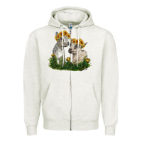 Oatmeal Heather baby goats Zipper Hoodie - RanaPortraitStore