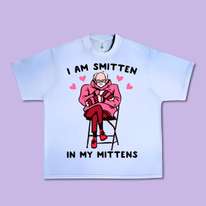 Funny I Am Smitten In My Mittens Bernie Urban Heavy Tee Designed By Artisfamous
