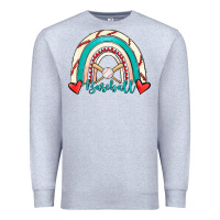 Heather Grey Baseball Rainbow Premium Sweatshirt - RanaPortraitStore
