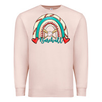 Pale Pink Baseball Rainbow Premium Sweatshirt - RanaPortraitStore