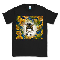 Black sunflowers messy bun mama Classic Tee - BarkalooDesign