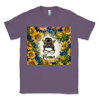 Lavender sunflowers messy bun mama Classic Tee - BarkalooDesign