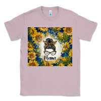 Lilac sunflowers messy bun mama Classic Tee - BarkalooDesign
