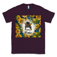 Plum sunflowers messy bun mama Classic Tee - BarkalooDesign