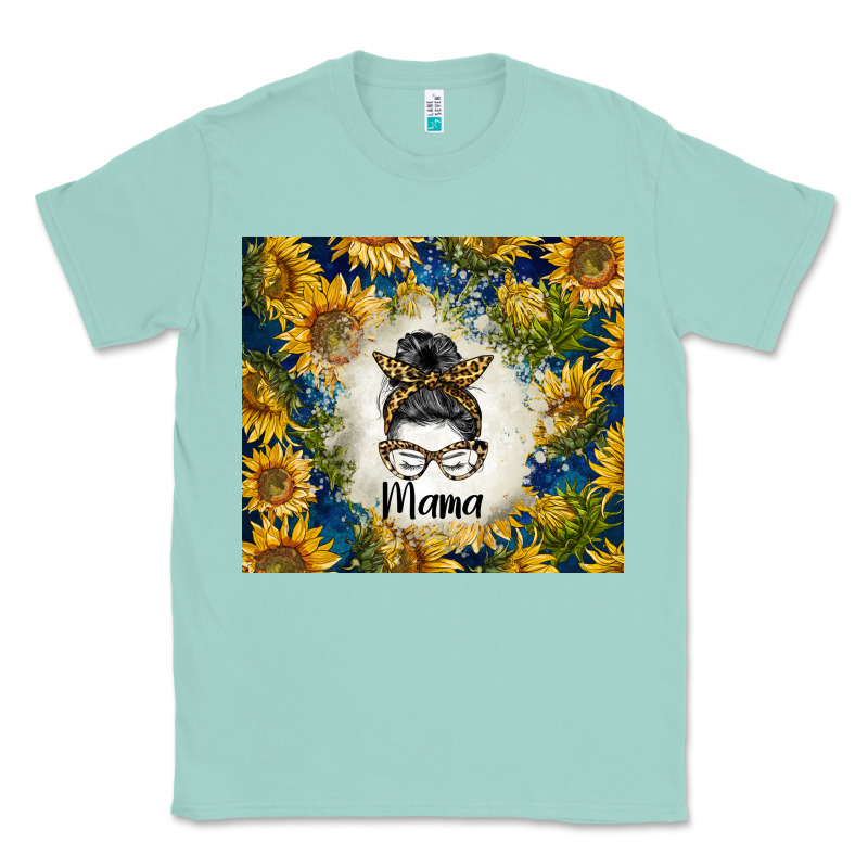 Sunflowers Messy Bun Mama Classic Tee by BarkalooDesign | Teevron