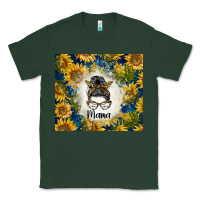 Sports Green sunflowers messy bun mama Classic Tee - BarkalooDesign
