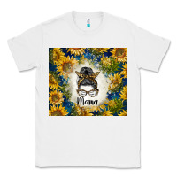 White sunflowers messy bun mama Classic Tee - BarkalooDesign