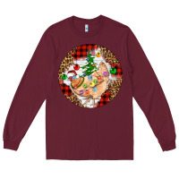Burgundy Christmas chicken Long Sleeve Tee - Artiststas