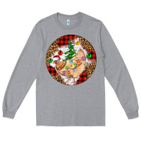 Heather Grey Christmas chicken Long Sleeve Tee - Artiststas