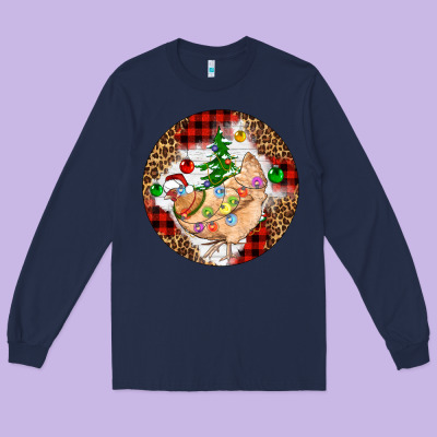 Christmas Chicken Long Sleeve Tee Designed By Artiststas