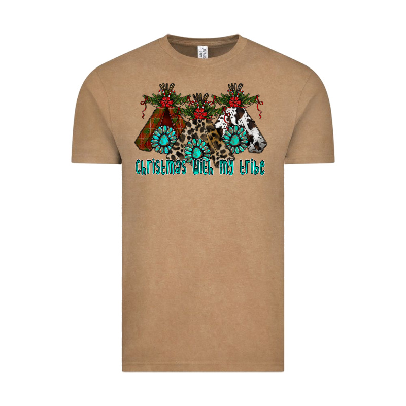 Christmas With Tribe Vintage Tee by CowhideDigitalArt | Teevron
