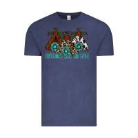 Vintage Denim Christmas With Tribe Vintage Tee - CowhideDigitalArt