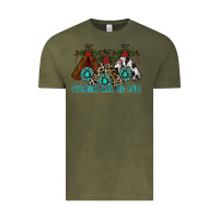 Vintage Olive Christmas With Tribe Vintage Tee - CowhideDigitalArt