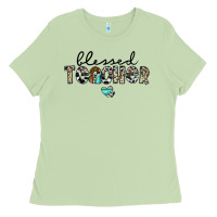 Matcha blessed teacher Ladies Tee - CowhideDigitalArt
