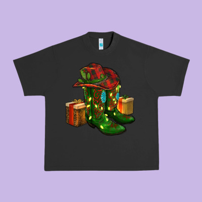 Cowboy Hat With Boots Christmas Urban Heavy Tee Designed By Ranaportraitstore