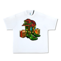 White cowboy hat with boots christmas Urban Heavy Tee - RanaPortraitStore