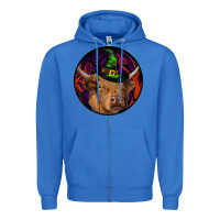 True Royal halloween highland cow round Zipper Hoodie - RanaPortraitStore