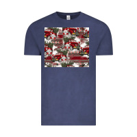Vintage Denim vintage christmas car pattern Vintage Tee - CowhideDigitalArt
