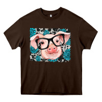 Chocolate Brown gemstone and cowhide pig Heavy Core Tee - RanaPortraitStore