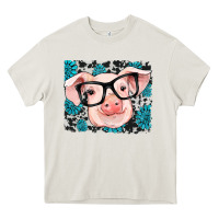 Cream gemstone and cowhide pig Heavy Core Tee - RanaPortraitStore