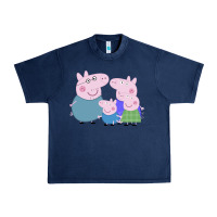 Navy peppa pig family Urban Heavy Tee - artisFamous