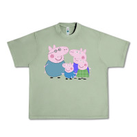 Oil Green peppa pig family Urban Heavy Tee - artisFamous